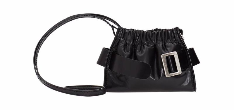 Women Cross Body Boyy Black Micro Scrunchy Soft, Rebel