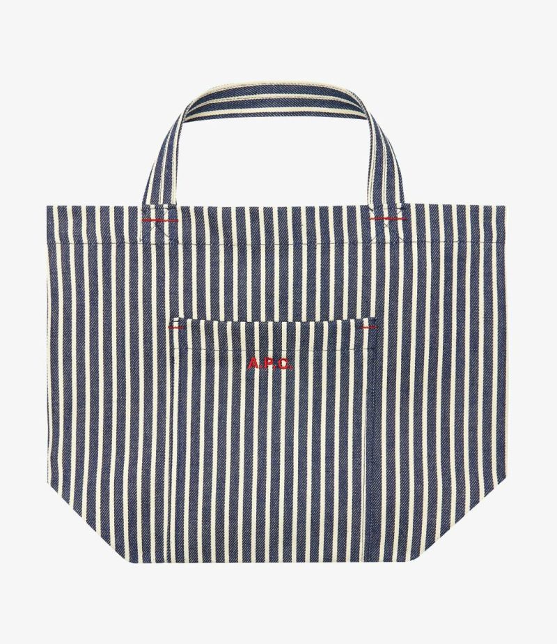 Women Dark Blue/White Mini Bags Thais Mini Tote Bag A.p.c.