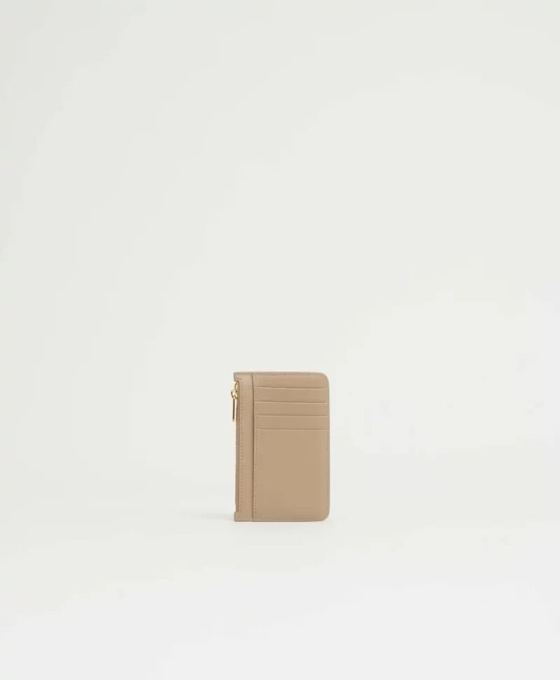 Women Mansur Gavriel Warm Grey Zip Card Holder Small Wallets