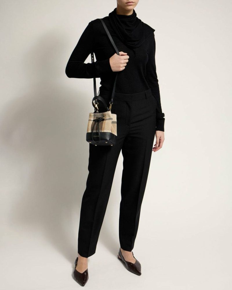 Women Totes & Top Handle Bags Black/Camel Tartan Strathberry Osette