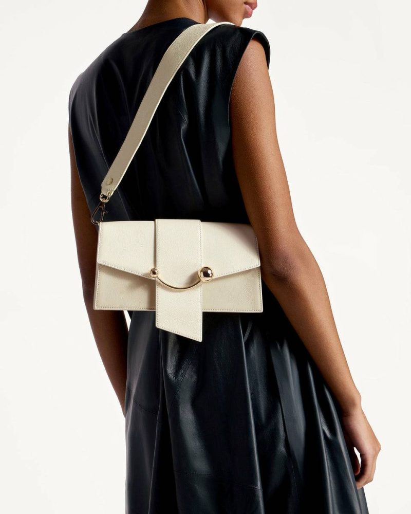 Women Vanilla/Diamond Mini Crescent Strathberry Evening Bags